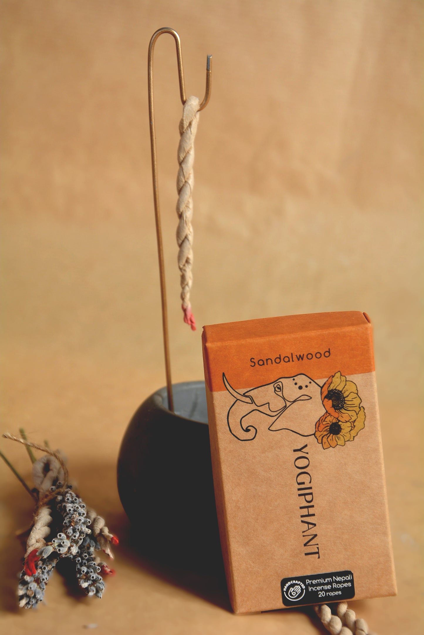 Sandalwood Rope Incense & Holder